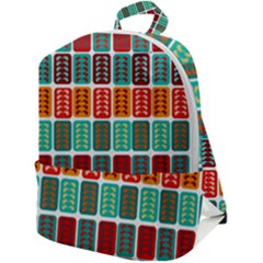 Bricks Abstract Seamless Pattern Zip Up Backpack by Bangk1t