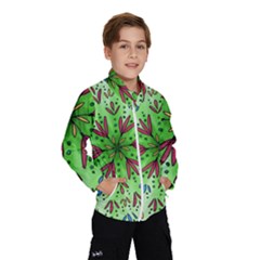 Flower Mandala Art Drawing Spring Background Kids  Windbreaker by Bangk1t