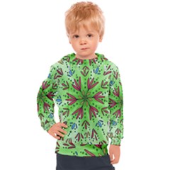 Flower Mandala Art Drawing Spring Background Kids  Hooded Pullover by Bangk1t