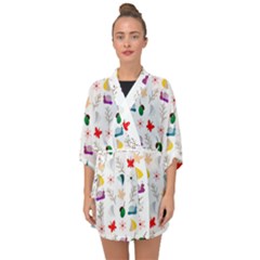 Snail Butterfly Pattern Seamless Half Sleeve Chiffon Kimono by Amaryn4rt