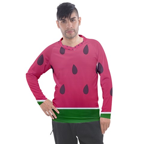 Watermelon Fruit Summer Red Fresh Food Healthy Men s Pique Long Sleeve Tee by pakminggu