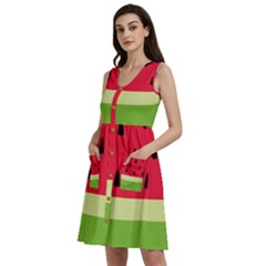 Watermelon Fruit Food Healthy Vitamins Nutrition Sleeveless Dress With Pocket by pakminggu