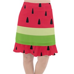 Watermelon Fruit Food Healthy Vitamins Nutrition Fishtail Chiffon Skirt by pakminggu