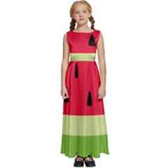 Watermelon Fruit Food Healthy Vitamins Nutrition Kids  Satin Sleeveless Maxi Dress by pakminggu