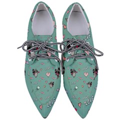 Raccoon Texture Seamless Scrapbooking Hearts Pointed Oxford Shoes by pakminggu