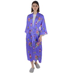 Art Pattern Design Seamless Scrapbooking Maxi Satin Kimono by pakminggu