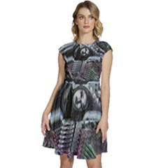 Cyberpunk Drama Cap Sleeve High Waist Dress by MRNStudios