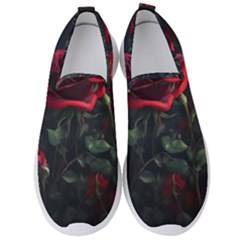 Rose Flower Plant Red Men s Slip On Sneakers by Ravend