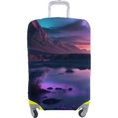 Lake Mountain Night Sea Flower Nature Luggage Cover (large) by Ravend