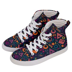 Doodle Pattern Men s Hi-top Skate Sneakers by Grandong