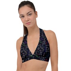 Mathematics  Physics Maths Math Pattern Halter Plunge Bikini Top by Grandong