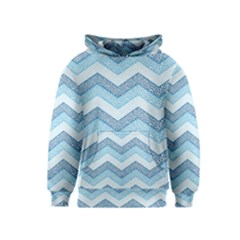 Seamless Pattern Of Cute Summer Blue Line Zigzag Kids  Pullover Hoodie by Grandong