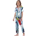 Unicorn design Kids  Satin Short Sleeve Pajamas Set View1