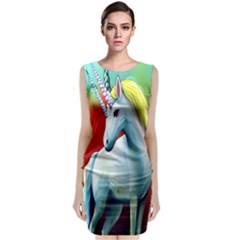 Unicorn Design Sleeveless Velvet Midi Dress by Trending