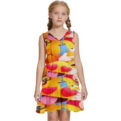 Wallpaper Emoji Kids  Sleeveless Tiered Mini Dress by artworkshop