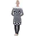 Geomtric Pattern Illusion Shapes Longline Hooded Cardigan View2