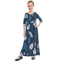 Pattern Flower Texture Kids  Quarter Sleeve Maxi Dress by Grandong