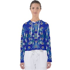 Oilpainting Blue Flowers In The Peaceful Night Women s Slouchy Sweat by pepitasart