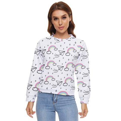 Cute-art-print-pattern Women s Long Sleeve Raglan Tee by pakminggu