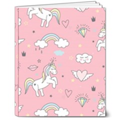 Cute-unicorn-seamless-pattern 8  X 10  Hardcover Notebook by pakminggu