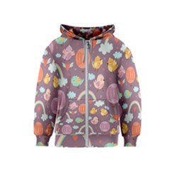 Cute-seamless-pattern-with-doodle-birds-balloons Kids  Zipper Hoodie by pakminggu