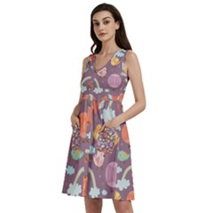 Cute-seamless-pattern-with-doodle-birds-balloons Sleeveless Dress With Pocket by pakminggu