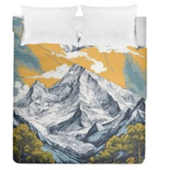 Nature Mountains Landscape Forest Duvet Cover Double Side (queen Size) by Ravend