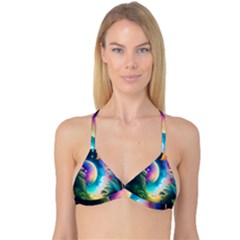 Jungle Moon Light Plants Space Reversible Tri Bikini Top by uniart180623