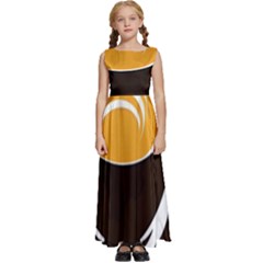 Coffee Tea Cappuccino Kids  Satin Sleeveless Maxi Dress by uniart180623