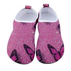 Pink Glitter Butterfly Men s Sock-style Water Shoes by uniart180623