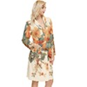 Flowers Leaves Swirl Plant Long Sleeve Velvet Robe View3