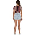 Textile Pattern Abstract Fabric V-Neck Crop Top View4