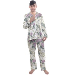 Vine Vineyard Plants Nature Men s Long Sleeve Satin Pajamas Set by uniart180623