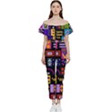 Abstract A Colorful Modern Illustration--- Bardot Ruffle jumpsuit View1