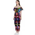 Abstract A Colorful Modern Illustration--- Bardot Ruffle jumpsuit View2