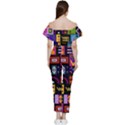 Abstract A Colorful Modern Illustration--- Bardot Ruffle jumpsuit View4