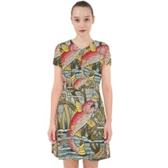 Fish Underwater Cubism Mosaic Adorable In Chiffon Dress by Bedest