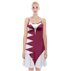 Heart-love-flag-qatar Spaghetti Strap Velvet Dress by Bedest