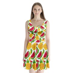 Watermelon -12 Split Back Mini Dress  by nateshop