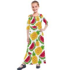 Watermelon -12 Kids  Quarter Sleeve Maxi Dress by nateshop