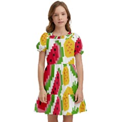 Watermelon -12 Kids  Puff Sleeved Dress by nateshop