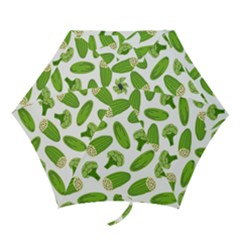 Vegetable Pattern With Composition Broccoli Mini Folding Umbrellas by pakminggu