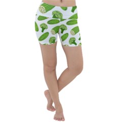 Vegetable Pattern With Composition Broccoli Lightweight Velour Yoga Shorts by pakminggu