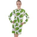 Vegetable Pattern With Composition Broccoli Long Sleeve Hoodie Dress View1