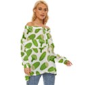 Vegetable Pattern With Composition Broccoli Off Shoulder Chiffon Pocket Shirt View3