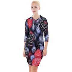 Berries-01 Quarter Sleeve Hood Bodycon Dress by nateshop