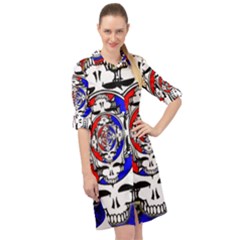 The Grateful Dead Long Sleeve Mini Shirt Dress by Grandong