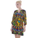 Dead Dancing Bears Grateful Dead Pattern Open Neck Shift Dress View1