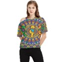 Dead Dancing Bears Grateful Dead Pattern One Shoulder Cut Out T-Shirt View1