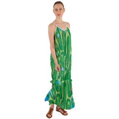 Golf Course Par Golf Course Green Cami Maxi Ruffle Chiffon Dress by Cowasu